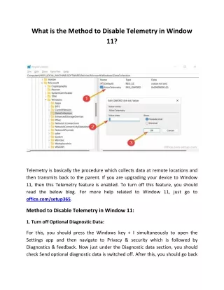 what is the method to disable telemetry in window