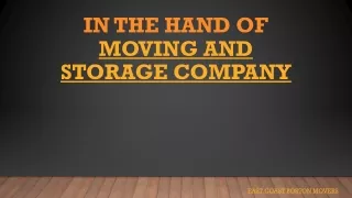 in the hand of moving and storage company