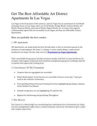 Las Vegas One Bedroom Apartments