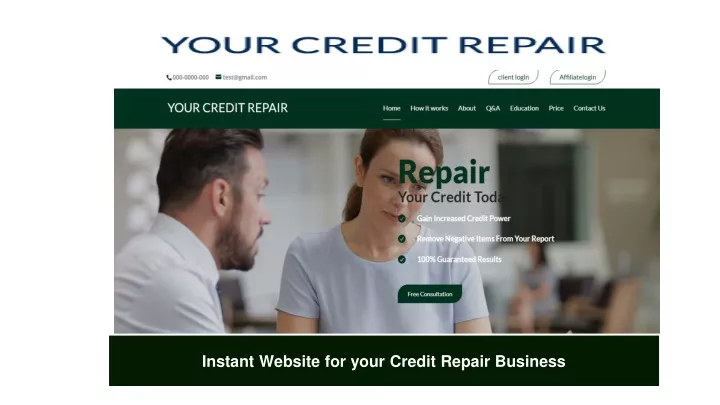 instant website for your credit repair business