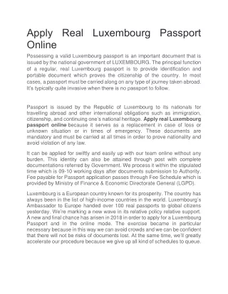 Luxembourg Passport