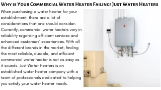 Why is Your Commercial Water Heater Failing Just Water Heaters