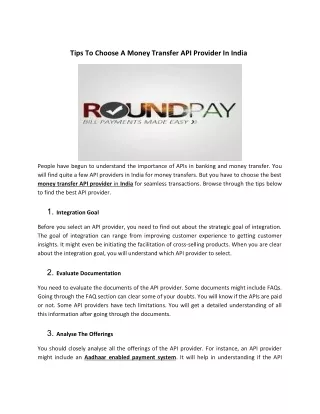 tips to choose a money transfer api provider