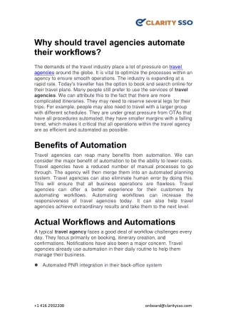 why should travel agencies automate their