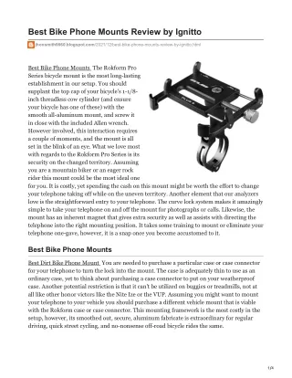jhonsmith9860.blogspot.com-Best Bike Phone Mounts Review by Ignitto