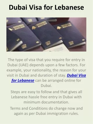 Apply Dubai Visa for Lebanese
