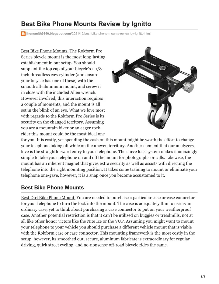 best bike phone mounts review by ignitto