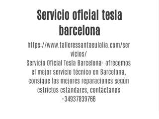 Servicio oficial tesla barcelona