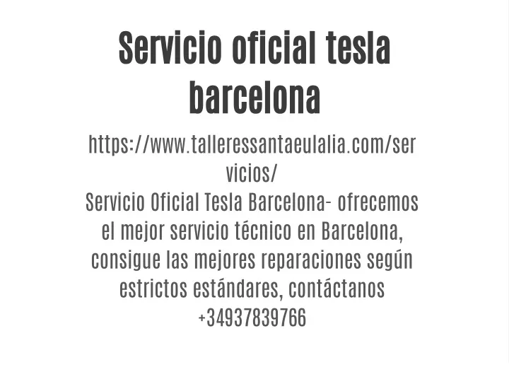 servicio oficial tesla barcelona https