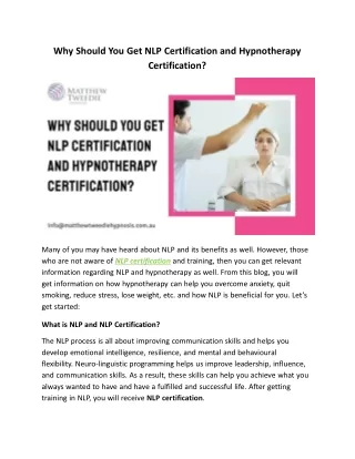 why should you get nlp certification