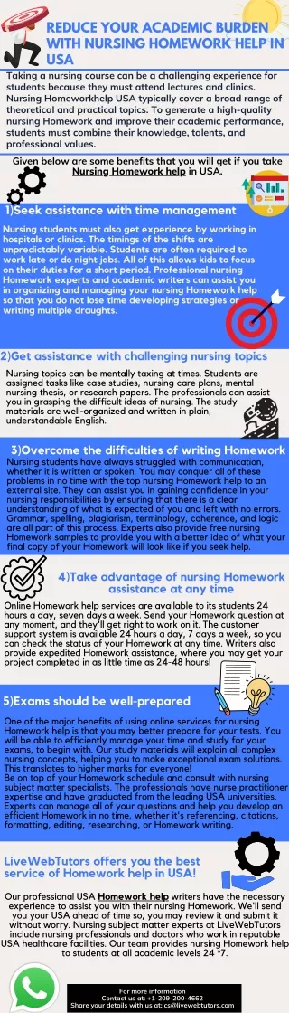 reduce your academic burden with nursing homework