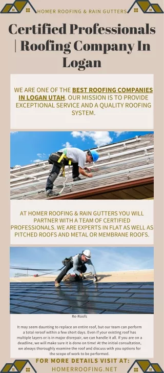 Certified Professionals  Roofing Company In Logan