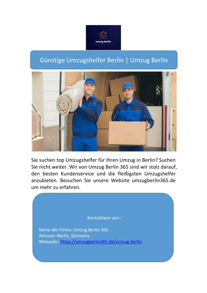 g nstige umzugshelfer berlin umzug berlin