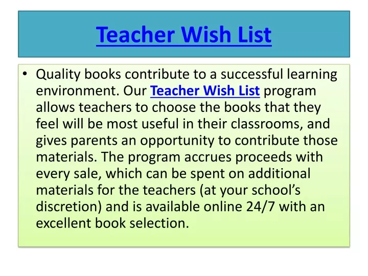 teacher wish list