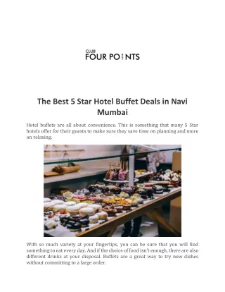 The Best 5 Star Hotel Buffet Deals in Navi Mumbai