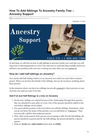 How To Add Siblings To Ancestry Family Tree  Ancestry Support