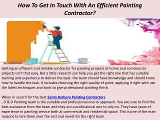 how to get in touch with an efficient painting contractor