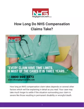 How Long Do NHS Compensation Claims Take?