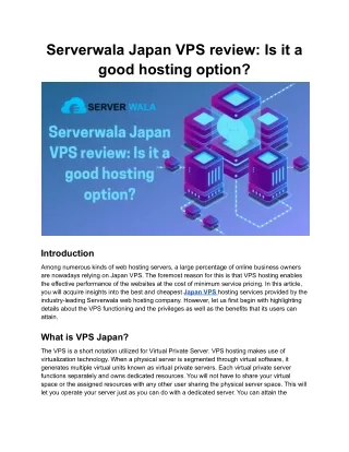 serverwala japan vps review is it a good hosting