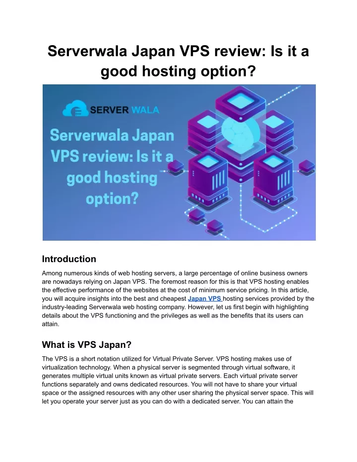 serverwala japan vps review is it a good hosting