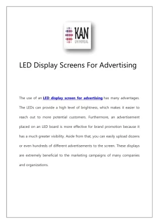 led display screens for advertising