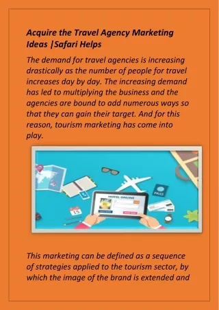 Acquire the Travel Agency Marketing Ideas |Safari Helps