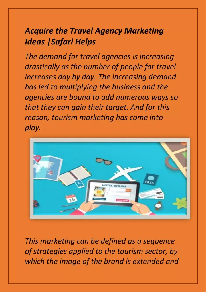 acquire the travel agency marketing ideas safari