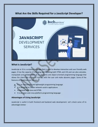what are the skills required for a javascript