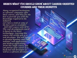 here s what you should know about career oriented