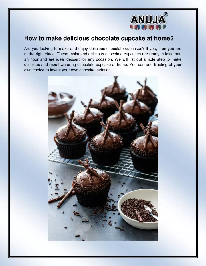 how to make delicious chocolate cupcake at home