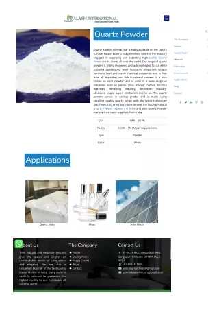 quartz powder exporter in india
