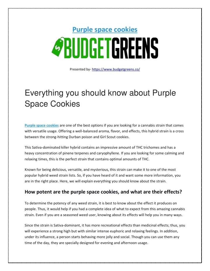 PPT Everything you should know about Purple Space Cookies PowerPoint