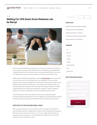 Waiting For CPA Exam Score Releases can be Nervy! | Simandhar Education