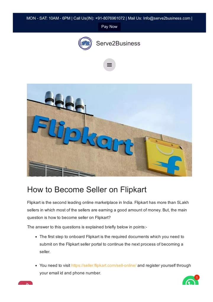 how to become seller on flipkart