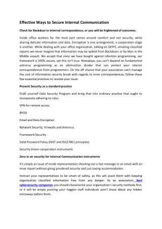 effective ways to secure internal communication