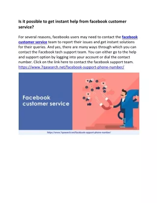 is it possible to get instant help from facebook