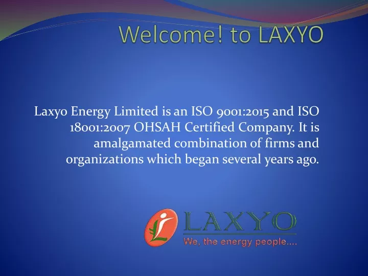 laxyo energy limited is an iso 9001 2015