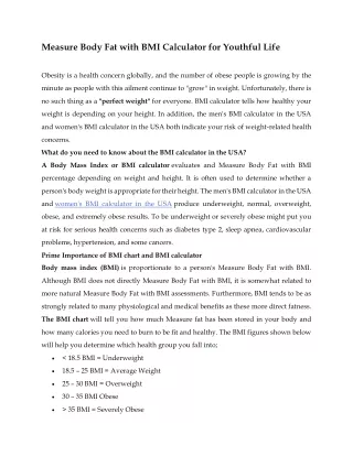 BMI calculatorin the USA