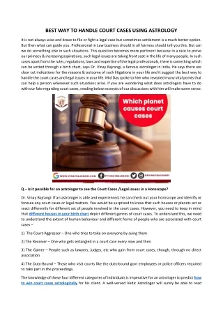 best way to handle court cases using astrology