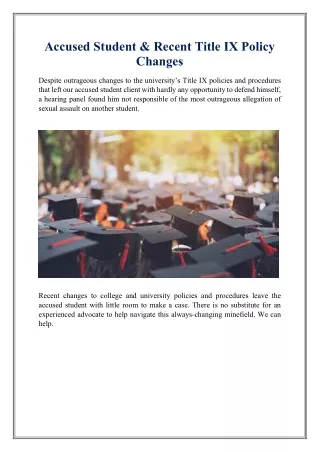 accused student recent title ix policy changes