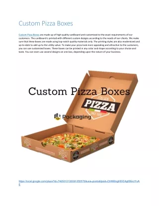 Custom Pizza Boxes