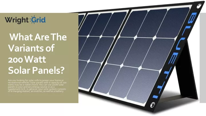what are the variants of 200 watt solar panels