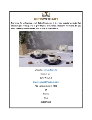 Unique Tea Sets  Giftswithart.com