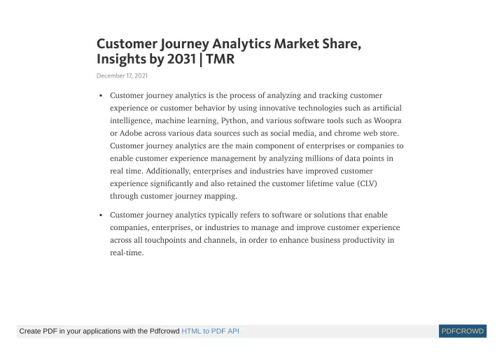 customer journey analytics market share insights