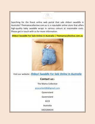 Shibori Swaddle For Sale Online In Australia | Themamacollective.com.au