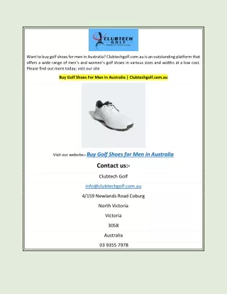 Buy Golf Shoes For Men In Australia | Clubtechgolf.com.auu