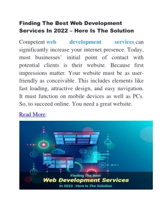 finding the best web development services in 2022