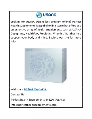 USANA Healthpak  Perfecthealthsupplements.com