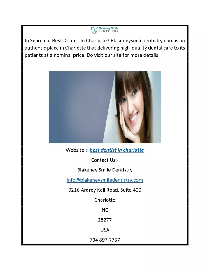 in search of best dentist in charlotte