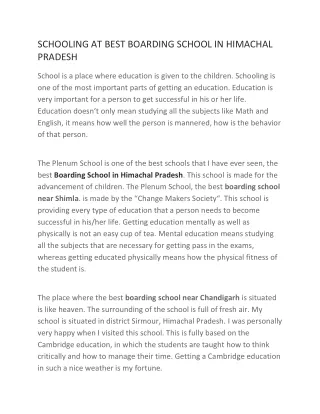 Boarding school near Shimla